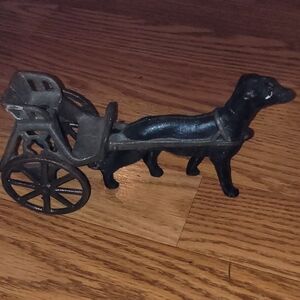 Antique KENTON CAST IRON DOG DRAWN PUPPY CART WAGON VERY RARE Circa 1900 Antique